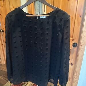 Cute Black Textured lined Blouse